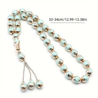 1pc Ethnic Style Hand Chain, Middle East Hand Nail Neutral 33 Beads, Oval Hand Nail for Men and Women Universal 