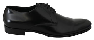 Dolce &amp; Gabbana Elegant Black Leather Derby Shoes