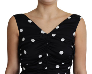 Dolce &amp; Gabbana Elegant Polka Dot Silk Charmeuse Dress