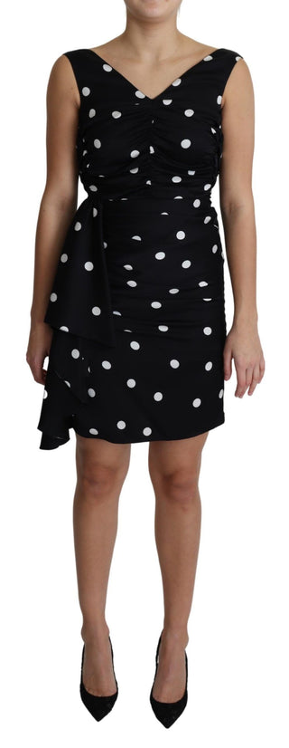 Dolce &amp; Gabbana Elegant Polka Dot Silk Charmeuse Dress