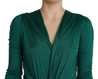 Dolce &amp; Gabbana Emerald Elegance Bodycon Midi Dress