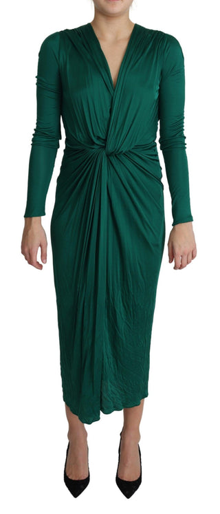 Dolce &amp; Gabbana Emerald Elegance Bodycon Midi Dress