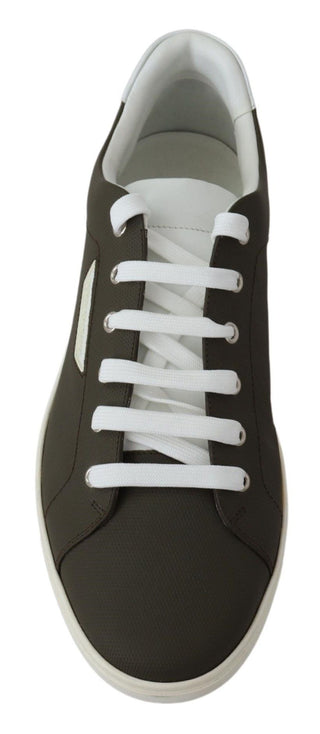 Dolce &amp; Gabbana Sleek White Leather Low Top Sneakers