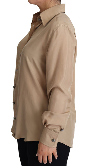 Dolce & Gabbana Elegant Beige Silk Shirt