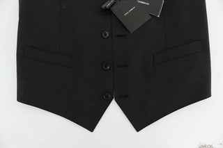Dolce & Gabbana Gray Wool Stretch Dress Blazer Vest