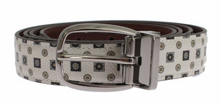 Dolce &amp; Gabbana Elegant Baroque Silk Tie &amp; Leather Belt Set