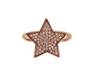 Nialaya Dazzling Pink Gold Plated Sterling Silver CZ Ring