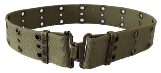 Ermanno Scervino Chic Army Green Cotton Waist Belt