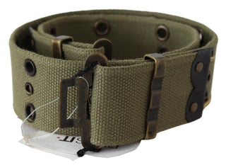 Ermanno Scervino Chic Army Green Cotton Waist Belt