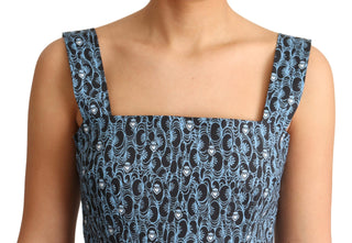 Dolce &amp; Gabbana Elegant Sleeveless A-line Blue Heart Dress