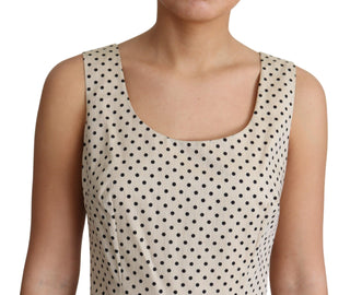 Dolce &amp; Gabbana Elegant Polka Dot Sleeveless A-Line Dress