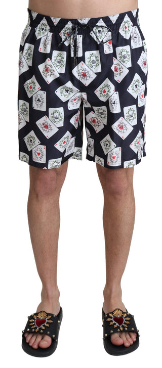 Dolce &amp; Gabbana Multicolor Card Deck Printed Swim Trunks