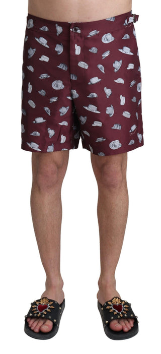 Dolce &amp; Gabbana Elegant Maroon Swim Trunks