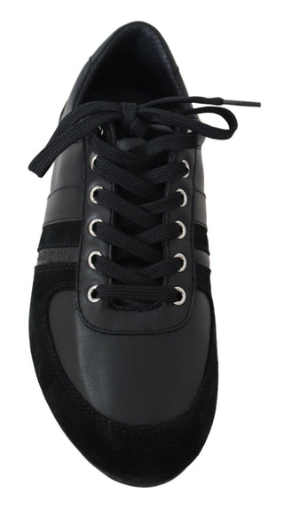 Dolce &amp; Gabbana Elegant Black Leather Sport Sneakers