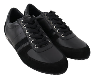 Dolce &amp; Gabbana Elegant Black Leather Sport Sneakers