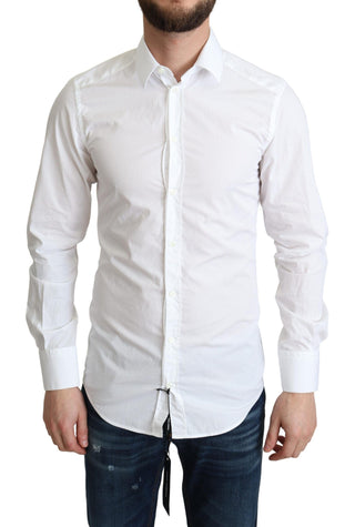 Dolce &amp; Gabbana Elegant White Cotton Dress Shirt