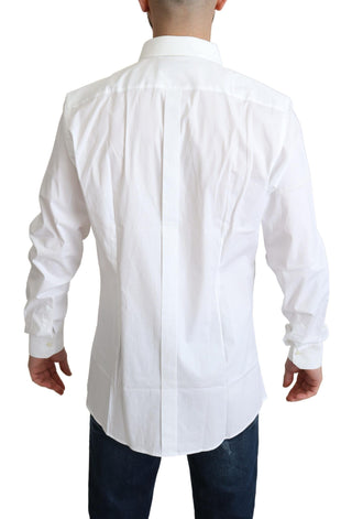 Dolce &amp; Gabbana Elegant White Cotton Stretch Dress Shirt