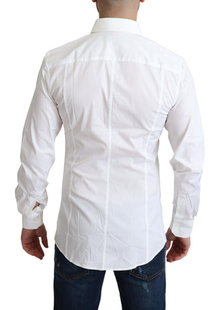 Dolce &amp; Gabbana Elegant White Cotton Stretch Dress Shirt