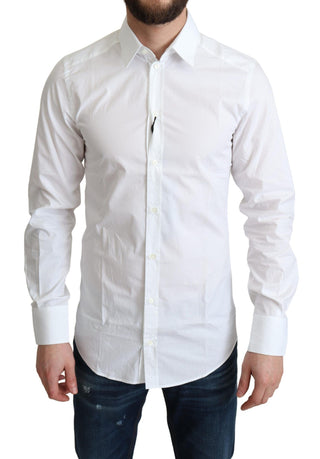 Dolce &amp; Gabbana Elegant White Cotton Dress Shirt