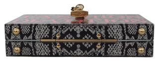 Dolce &amp; Gabbana Gray Resin Dolce Box Clutch with Gold Details