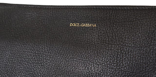 Dolce &amp; Gabbana Elegant Black Leather Sling Shoulder Bag