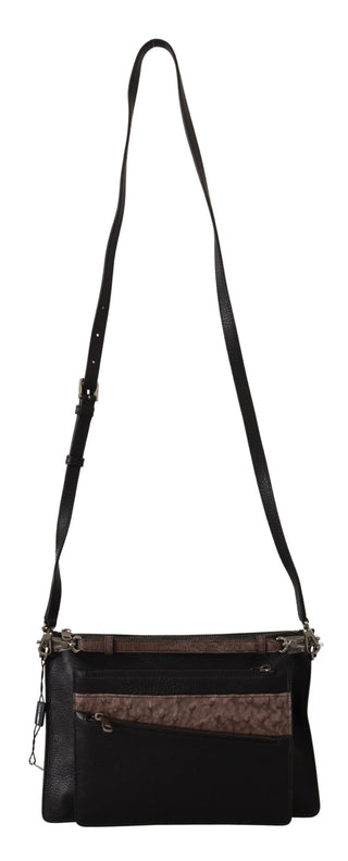 Dolce &amp; Gabbana Elegant Black Leather Sling Shoulder Bag