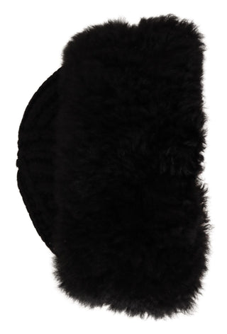 Dolce & Gabbana Elegant Black Cashmere Alpaca Fur Beanie