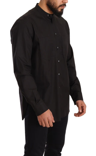 Dolce &amp; Gabbana Elegant Black 100% Cotton Men's Shirt