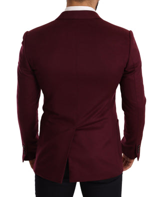 Dolce &amp; Gabbana Elegant Maroon Bordeaux Cashmere Blazer