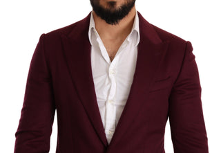 Dolce &amp; Gabbana Elegant Maroon Bordeaux Cashmere Blazer