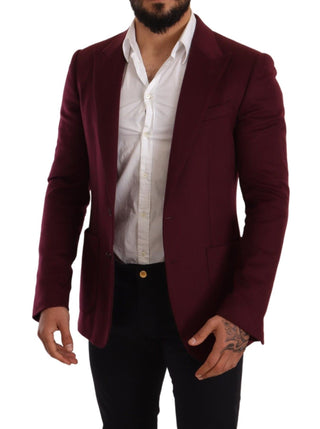 Dolce &amp; Gabbana Elegant Maroon Bordeaux Cashmere Blazer