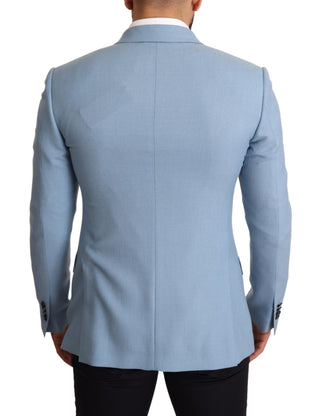 Dolce &amp; Gabbana Elegant Blue Cashmere-Silk Men's Blazer