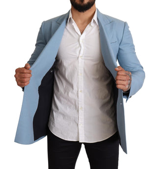 Dolce &amp; Gabbana Elegant Blue Cashmere-Silk Men's Blazer