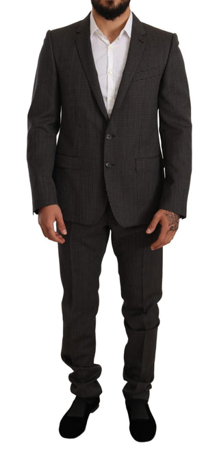 Dolce &amp; Gabbana Elegant Gray Martini Woolen Suit Set