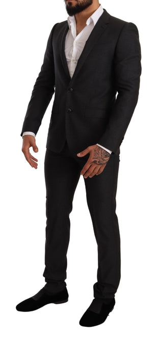 Dolce &amp; Gabbana Elegant Gray Martini Wool Suit