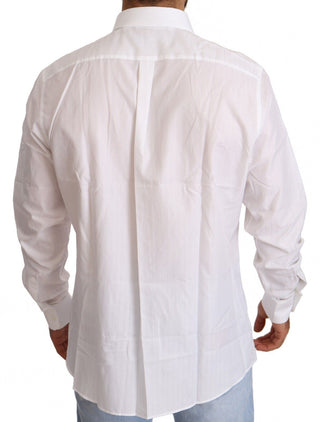 Dolce &amp; Gabbana White Cotton Martini Fit Shirt