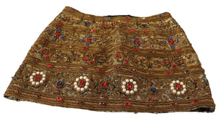 Dolce & Gabbana Gold Embellished High Waist Mini Skirt