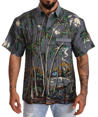 Dolce &amp; Gabbana Tropical Elegance Linen Silk Men's Shirt