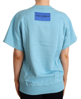 Dolce & Gabbana Elegant Blue Crew Neck Cotton Top