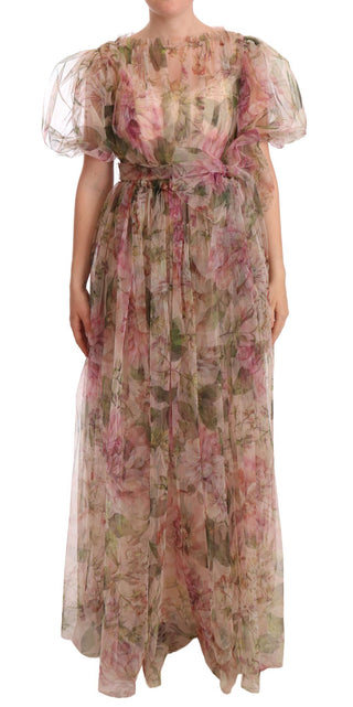 Dolce &amp; Gabbana Floral Print Nylon Maxi Dress