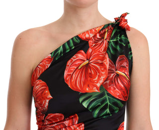 Dolce &amp; Gabbana Elegant Floral Silk Draped Dress