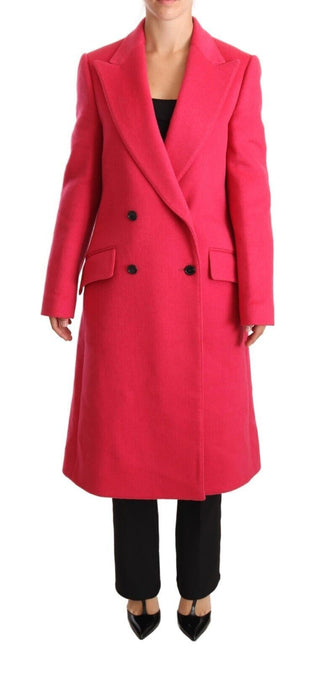 Dolce &amp; Gabbana Elegant Pink Wool-Cashmere Coat