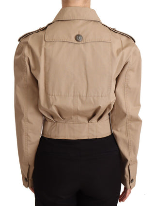 Dolce &amp; Gabbana Elegant Cropped Cotton Jacket in Beige