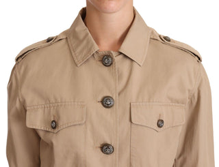 Dolce &amp; Gabbana Elegant Cropped Cotton Jacket in Beige