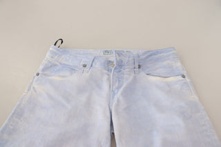 Acht Light Blue Cotton Push Up Denim Jeans