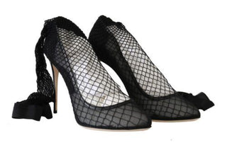 Dolce &amp; Gabbana Elegant Netted Sock Pumps in Timeless Black