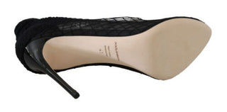 Dolce &amp; Gabbana Elegant Netted Sock Pumps in Timeless Black