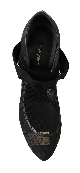 Dolce &amp; Gabbana Elegant Netted Sock Pumps in Timeless Black