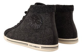 Dolce &amp; Gabbana Elegant High Top Cotton/Wool Sneakers