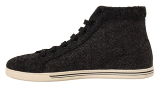 Dolce &amp; Gabbana Elegant High Top Cotton/Wool Sneakers